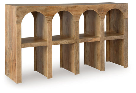 Luzmanacy - Natural Brown - Console Sofa Table by Signature Design by Ashley® | Bel Furniture