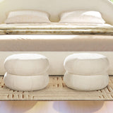 Nest - Low Round Upholstered Ottoman by Jennifer Taylor Home | Bel Furniture