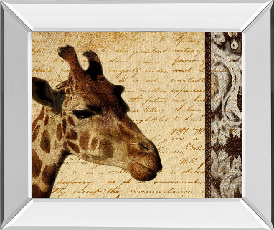 Madagascar Safari I By Patricia Pinto - Mirror Framed Print Wall Art - Beige