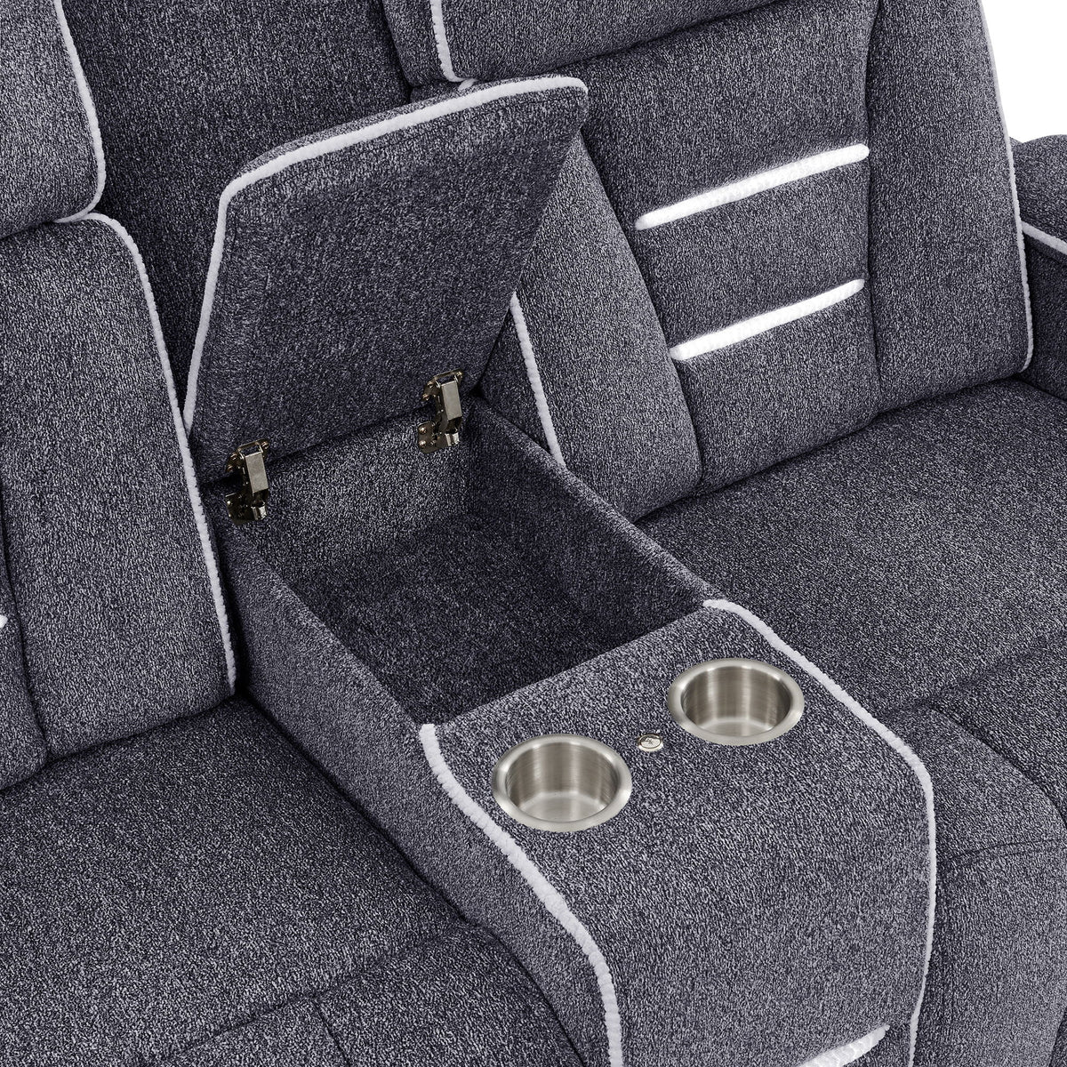 Austin - Recliner With Storage Arms - Gray