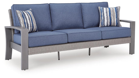 Half Moon Beach - Sofa With Cushion - Blue / Gray