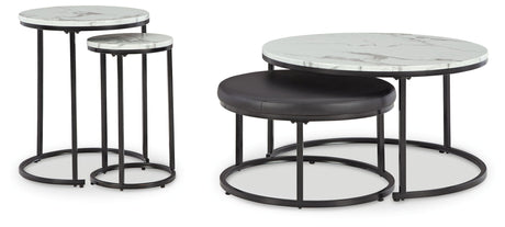 Jusmour - Black / White - Occasional Nesting Table (Set of 4) by Signature Design by Ashley® | Bel Furniture