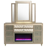 Lorient - 8-Drawer LED Bedroom Flame Box Dresser