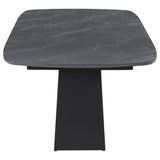 Potero - Faux Marble Extension Leaf Dining Table - Black by Coaster Fine Furniture | Bel Furniture