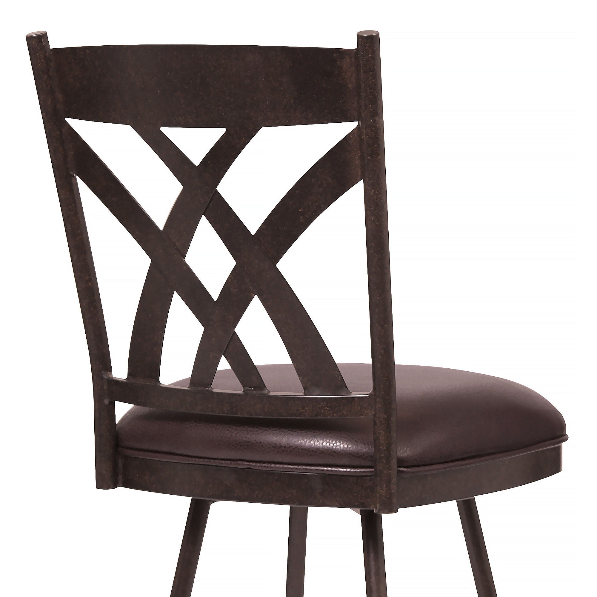 43" Iron Counter Height Bar Chair - Brown