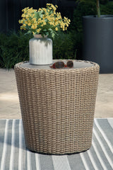 Danson - Beige - Round End Table by Signature Design by Ashley® | Bel Furniture