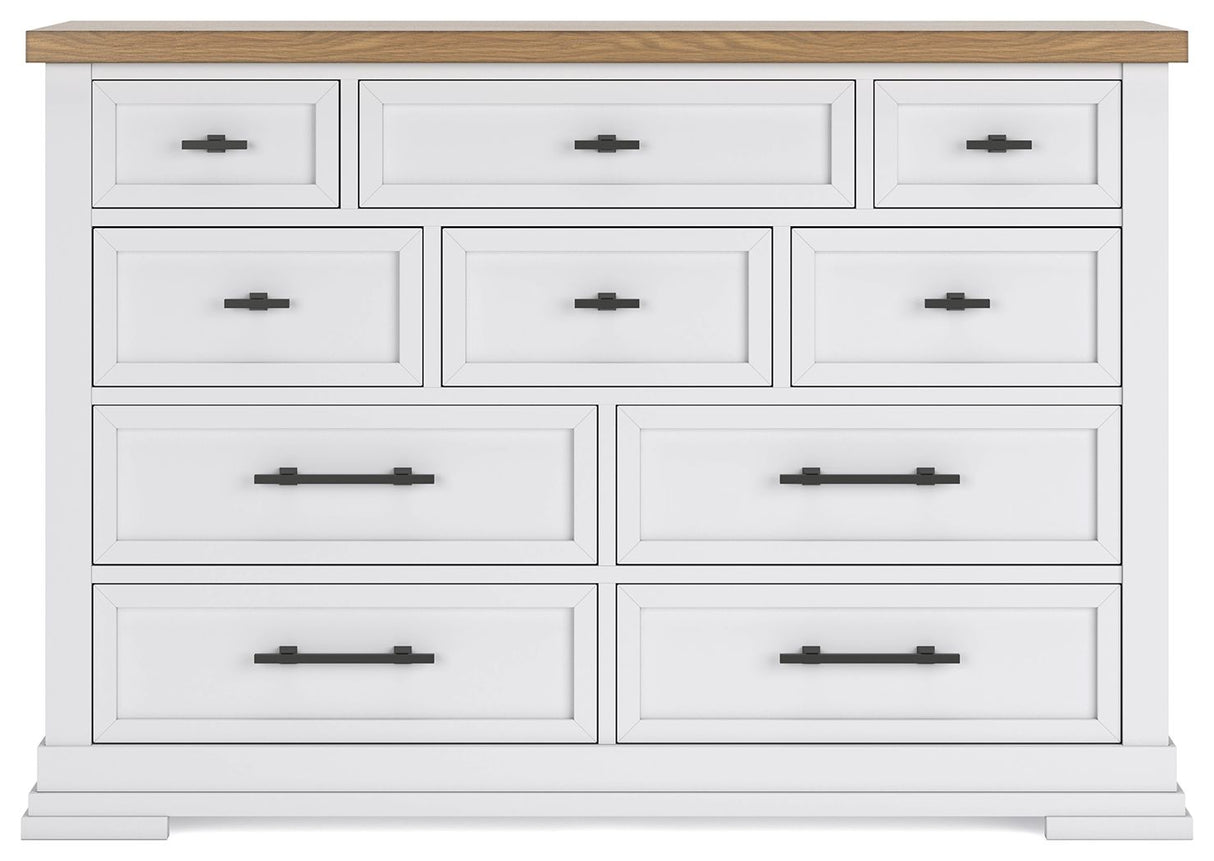 Ashbryn - White / Natural - Dresser by Benchcraft® | Bel Furniture