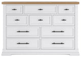Ashbryn - White / Natural - Dresser by Benchcraft® | Bel Furniture
