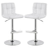 Lenny - Upholstered Adjustable Bar Stool (Set of 2) White by CoasterEveryday | Bel Furniture