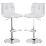 Lenny - Upholstered Adjustable Bar Stool (Set of 2) White by CoasterEveryday | Bel Furniture