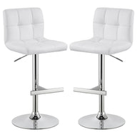 Lenny - Upholstered Adjustable Bar Stool (Set of 2) White by CoasterEveryday | Bel Furniture