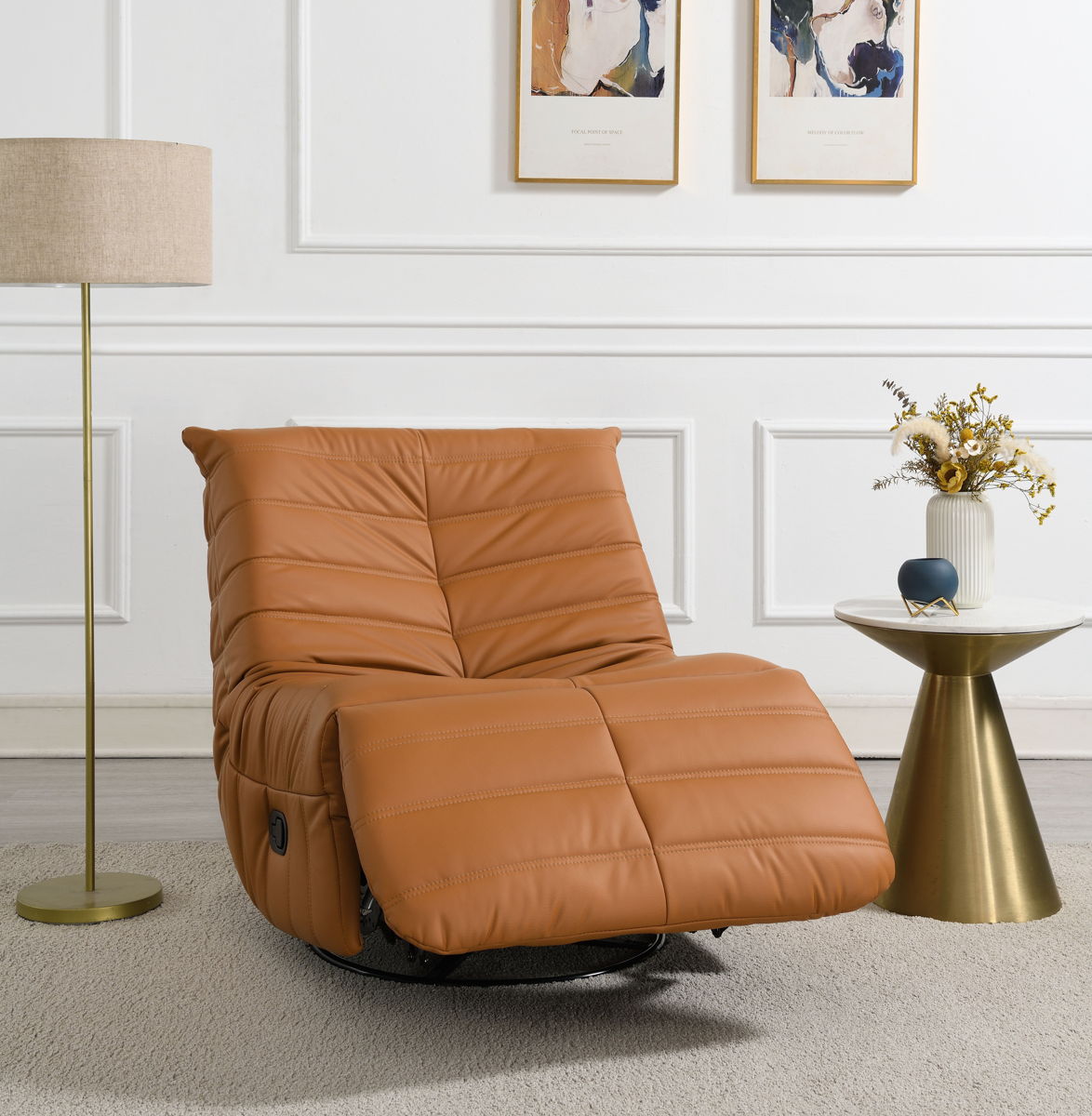 Talmon - Chenille Glider Recliner With Swivel