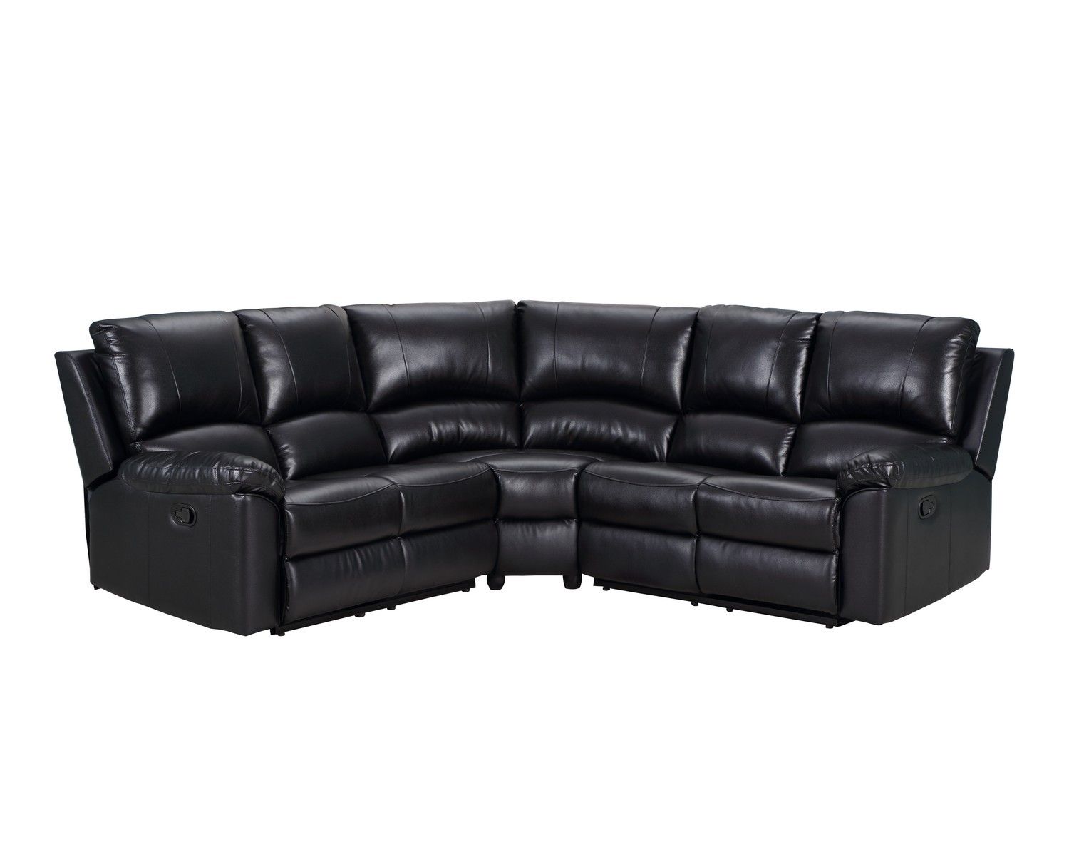 Polyester Blend Reclining U Shaped Three Piece Corner Sectional - Black