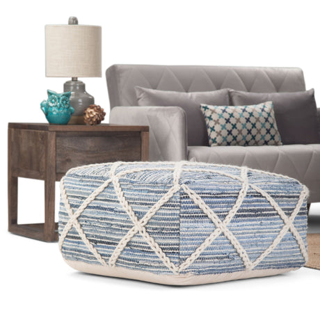 Cowan - Handcrafted Square Pouf - view 4