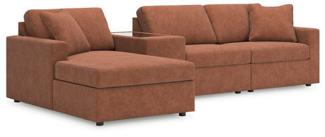 Modmax - Spice - Sectional Light Brown 4 Pc. Sectional With Laf Corner Chaise And Storage Console by Signature Design by Ashley® | Bel Furniture