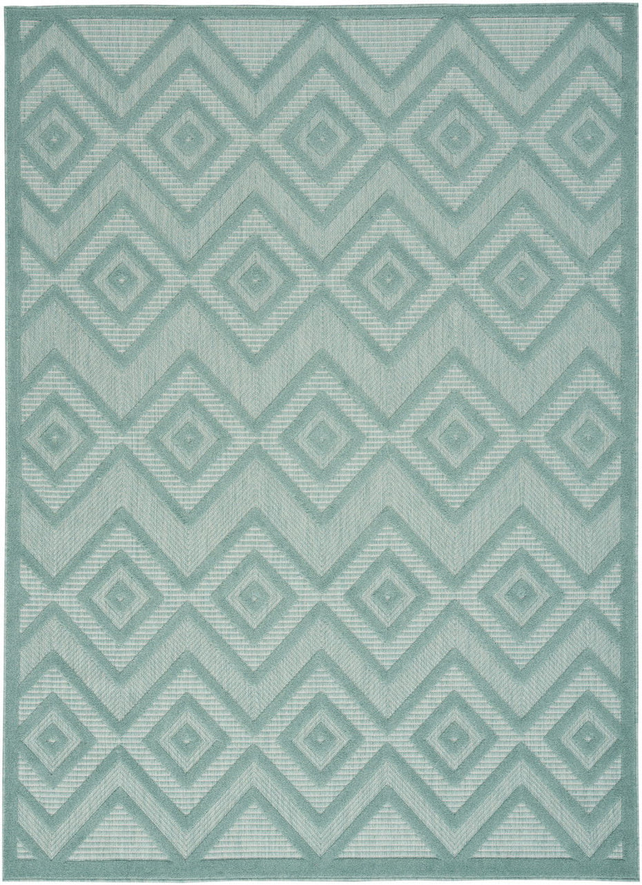 4' X 6' Argyle Indoor / Outdoor Area Rug - Aqua / Teal