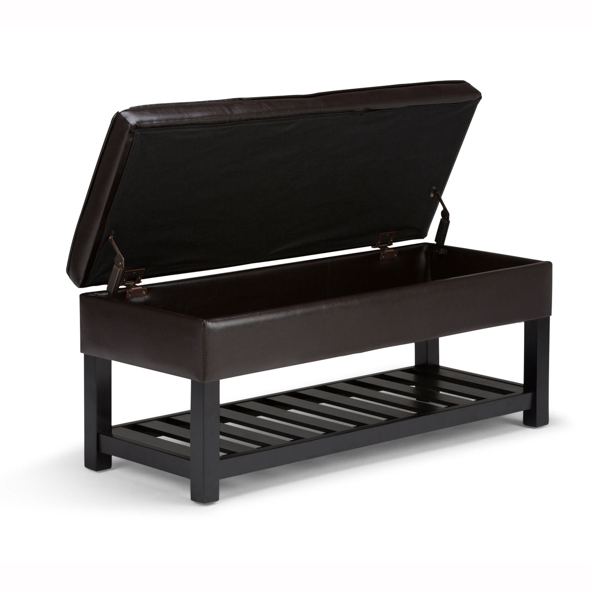 Cosmopolitan - Storage Ottoman Bench With Open Bottom - Tanners Brown by Simpli-Home | Bel Furniture