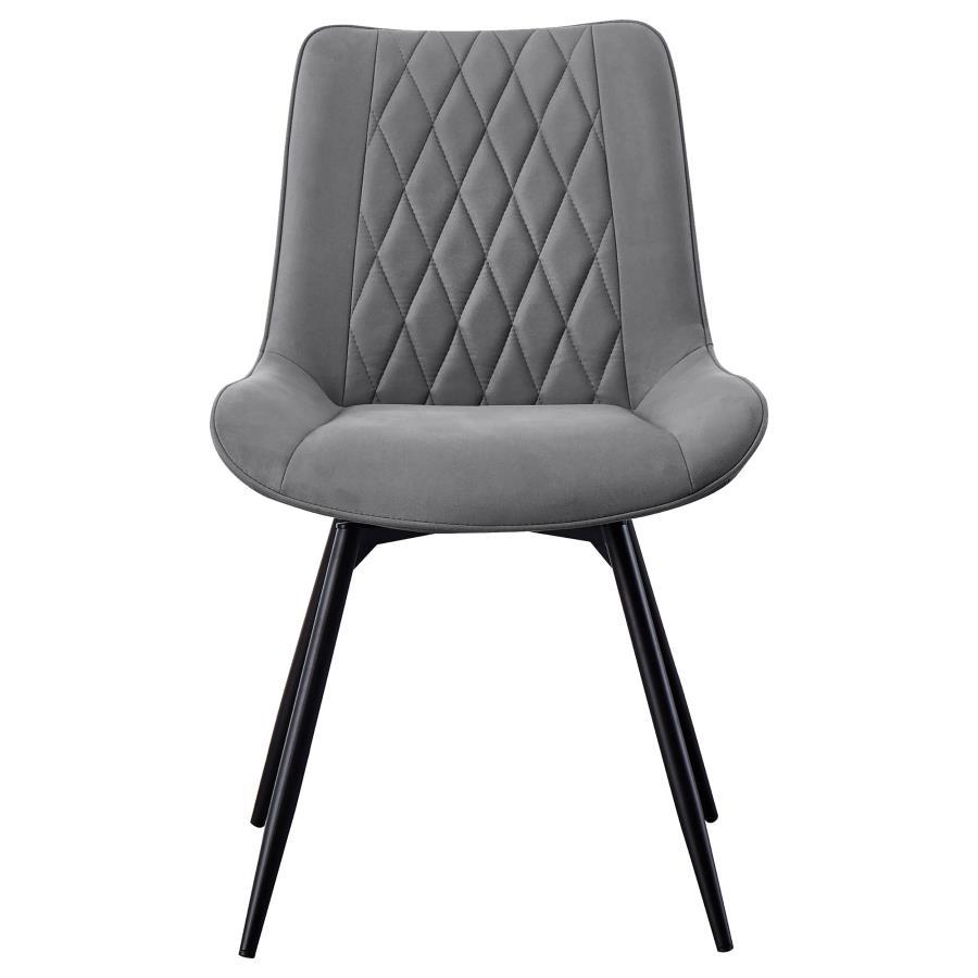 Diggs - Upholstered Swivel Dining Side Chair (Set of 2) - Gray by CoasterEssence | Bel Furniture