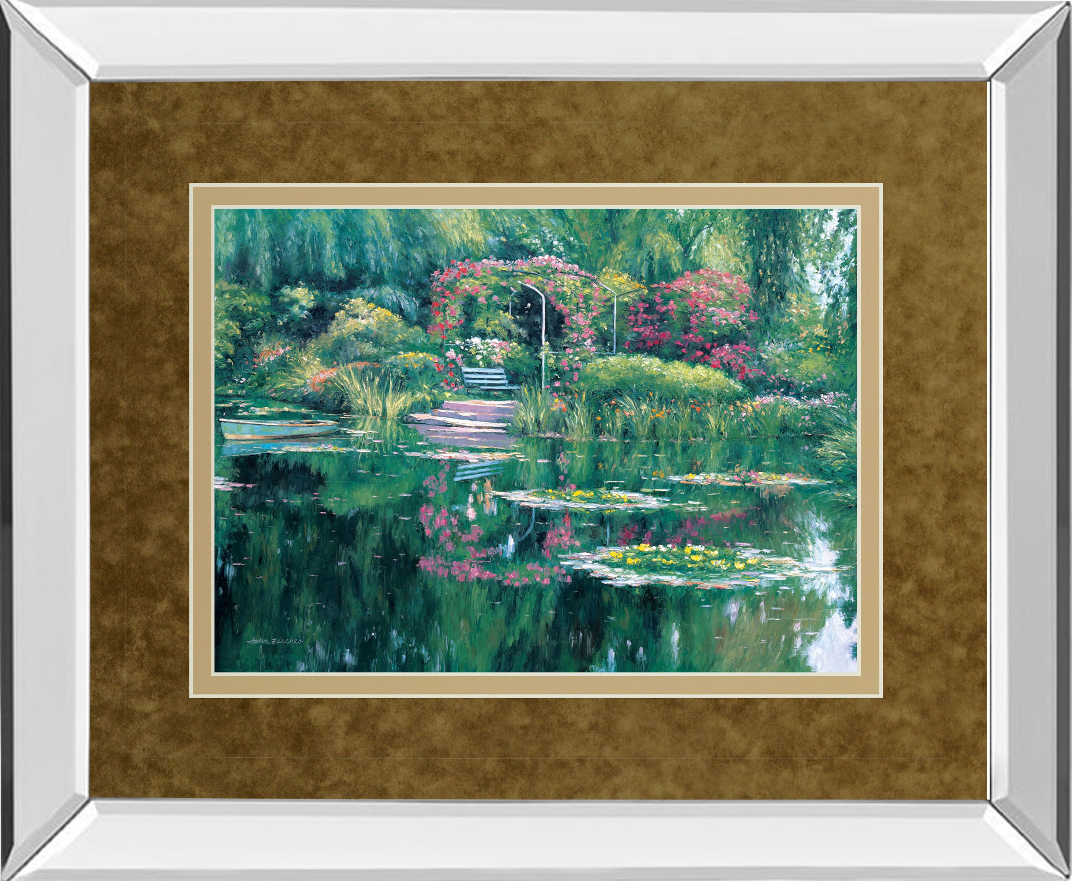 Swamp Scene - Mirror Framed Print Wall Art - Green