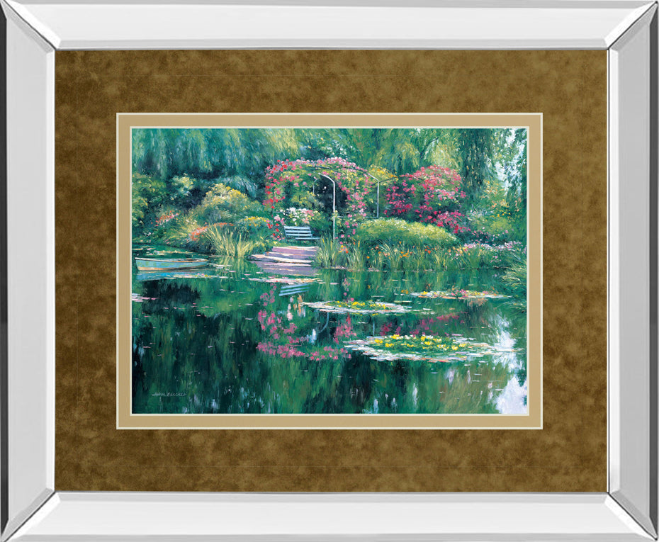 Swamp Scene - Mirror Framed Print Wall Art - Green