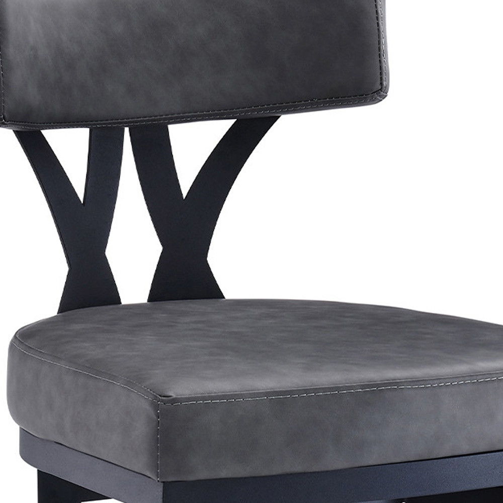 42" Low Back Bar Height Bar Chair - Gray / Black