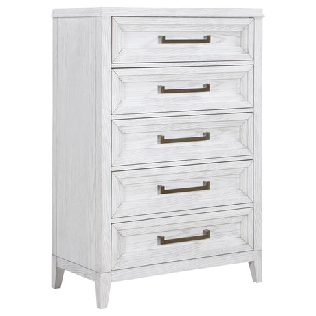 Marielle - 5-Drawer Bedroom Chest - Distressed White by CoasterEveryday | Bel Furniture