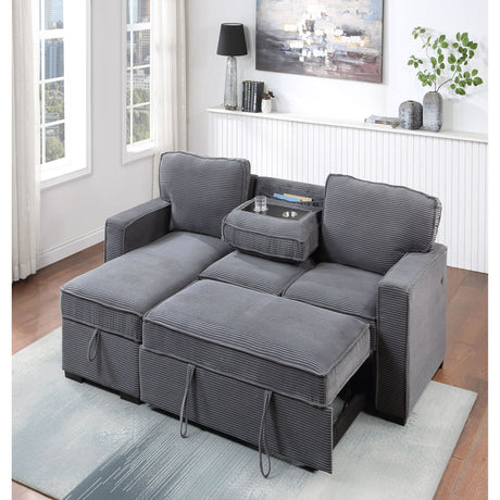 Territory - Pull Out Sofa Bed With Design - Dark Gray - view 6