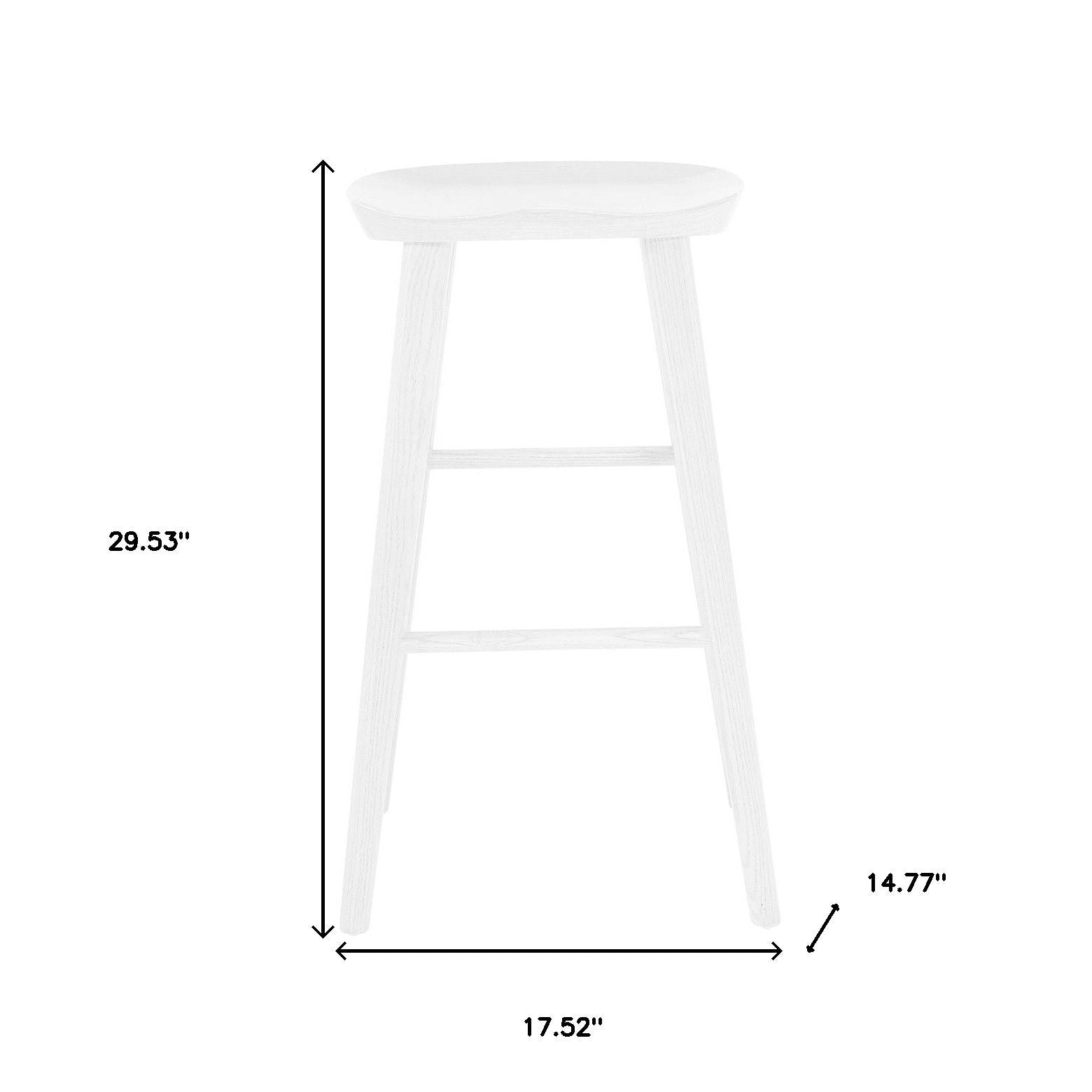 Backless Bar Height Bar Chair - White