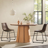 Round Pedestal Dining Table - Light Brown by Walker Edison | Bel Furniture