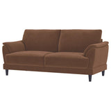 Selma - Velvet Upholstered Crescent Arm Sofa - Rust by Coaster Fine Furniture | Bel Furniture