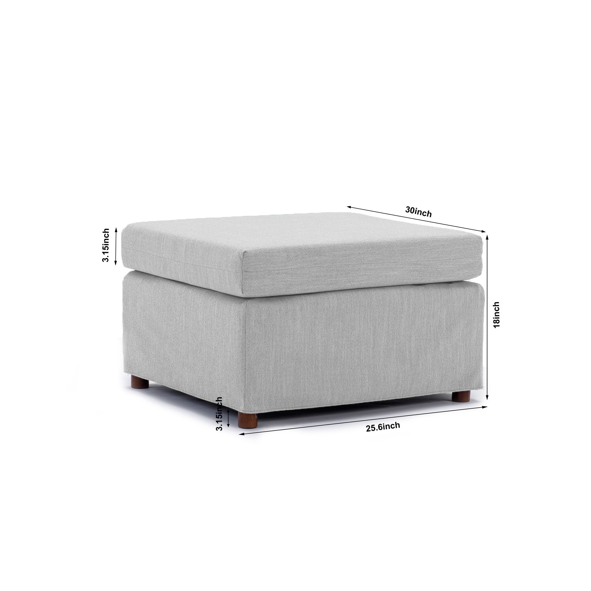 2 Seat Module Sectional Sofa Couch With 1 Ottoman For Living Room, Seat Cushion And Back Cushion Non-Removable And Non-Washable