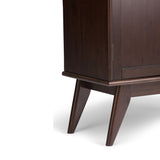 Draper - Mid Century Low Storage Cabinet - Medium Auburn Brown by Simpli-Home | Bel Furniture