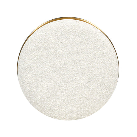 Nebula - Backless Round Upholstered Counter Stool With Burl - Ivory White by Jennifer Taylor Home | Bel Furniture