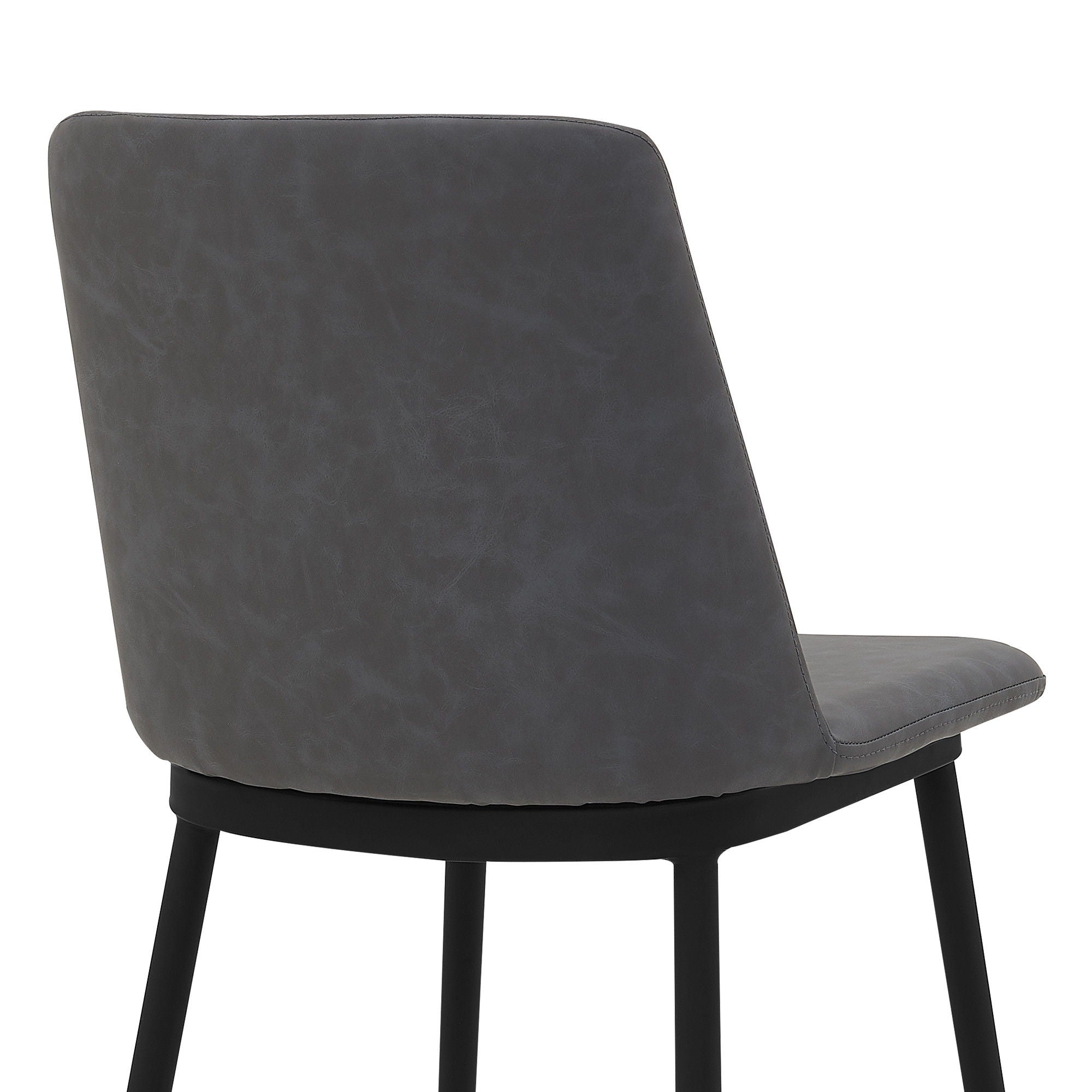 Faux Leather Counter Height Bar Chair - Gray