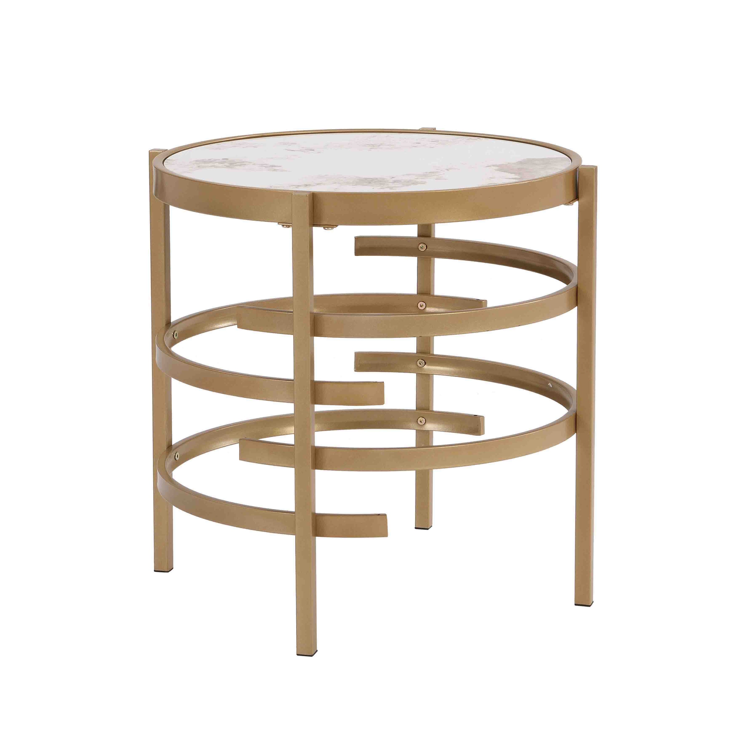 Elegant Pandora Sintered Stone End Table, Small Coffee Table For Living Room