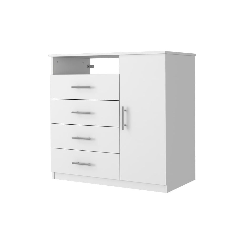 Four Drawer Combo Dresser - White