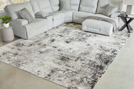 Langwell - Extra Large Rug - Black / Gray / White