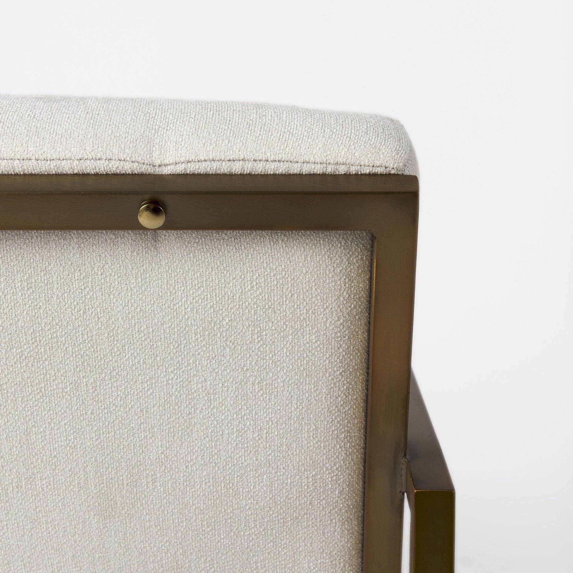 Geo Modern Accent Or Side Chair - Cream / Gold