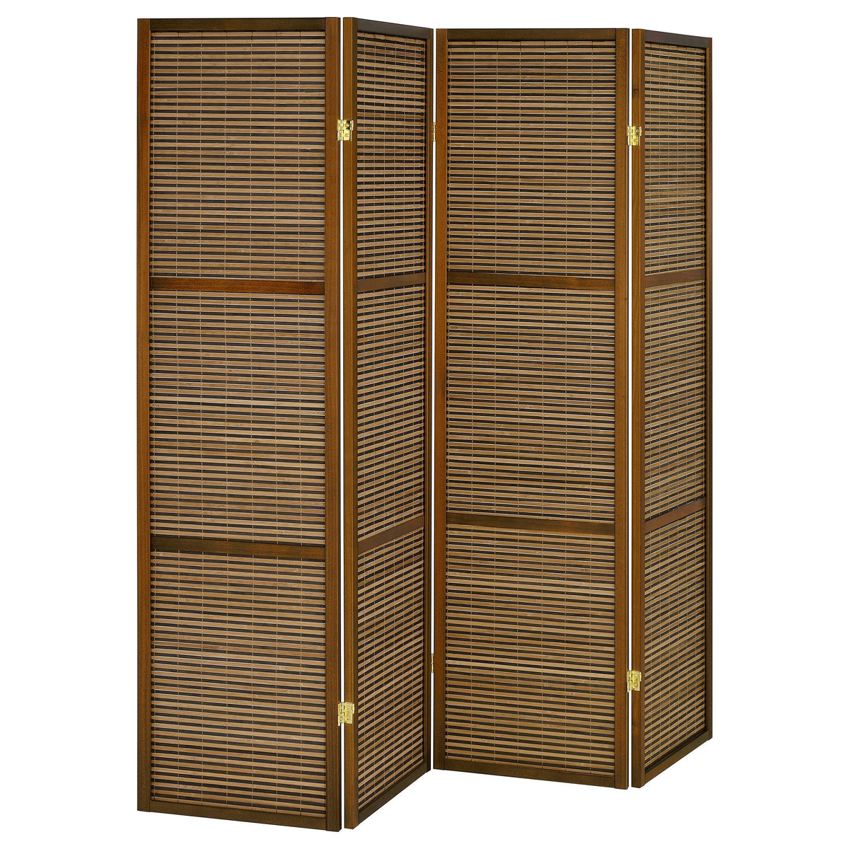 Browning - 4-Panel Bamboo Room Divider Folding Screen - Walnut by Coaster Fine Furniture | Bel Furniture