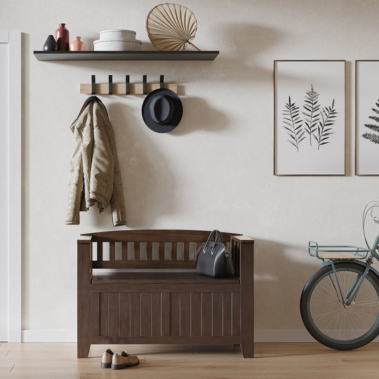 Acadian - Entryway Storage Bench, Handcrafted by Simpli-Home | Bel Furniture