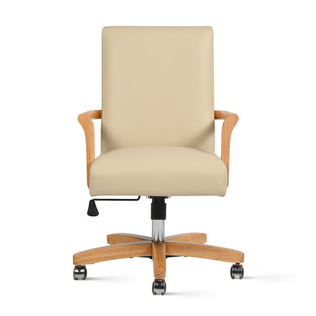 Dumont - Modern Farmhouse High Back Executive Home Office Chair - Neutral Cream Beige / Natural by Jennifer Taylor Home | Bel Furniture