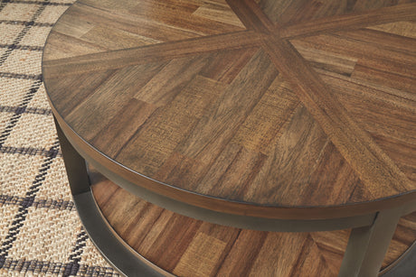 Roybeck - Light Brown / Bronze - Occasional Table Set (Set of 3) by Signature Design by Ashley® | Bel Furniture