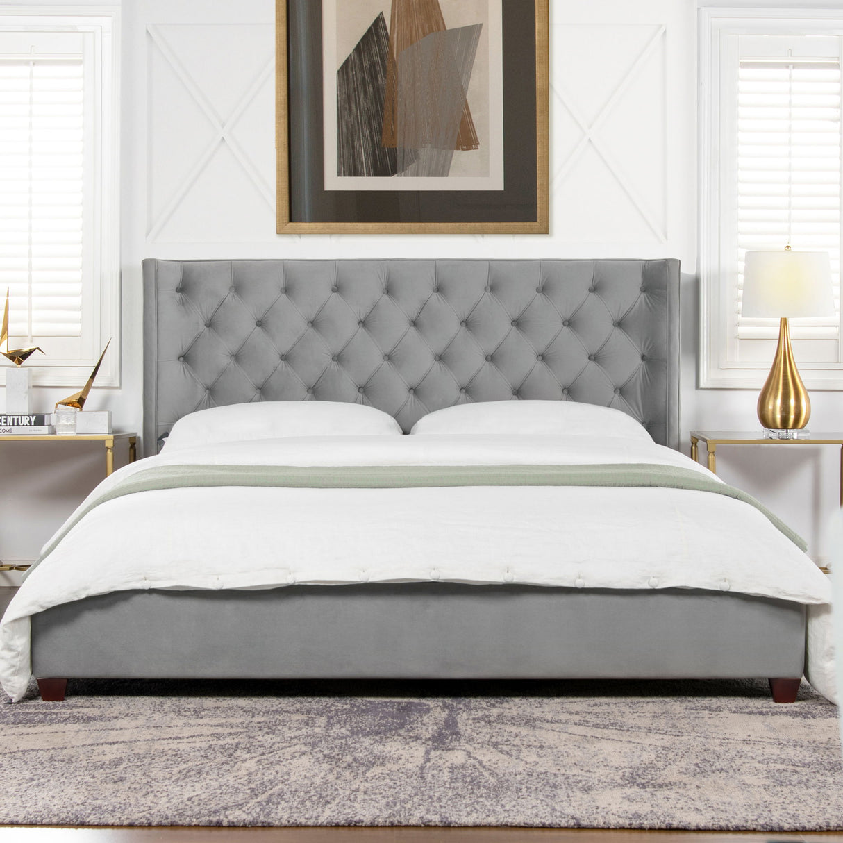 Manhattan - Shelter King Platform Bed Frame by Jennifer Taylor Home | Bel Furniture
