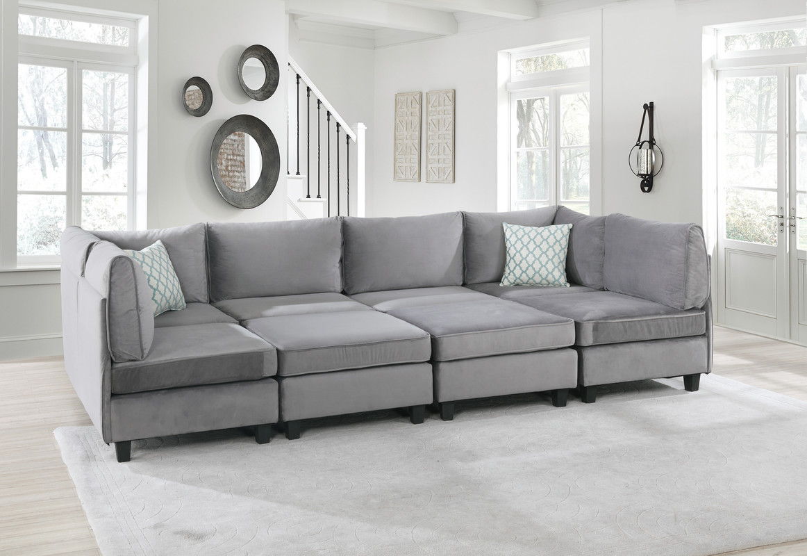Simona - Velvet Modular Sectional Sofa by Lilola Home | Bel Furniture