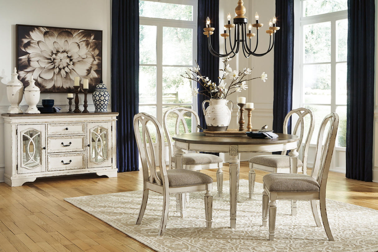 Realyn - Oval Dining Room Extension Table - Chipped White - view 4