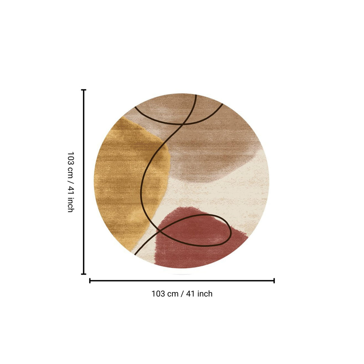 Rabbit - Washable Non - Slip Round Rug - Ivory / Gold by Icona Home Decor | Bel Furniture