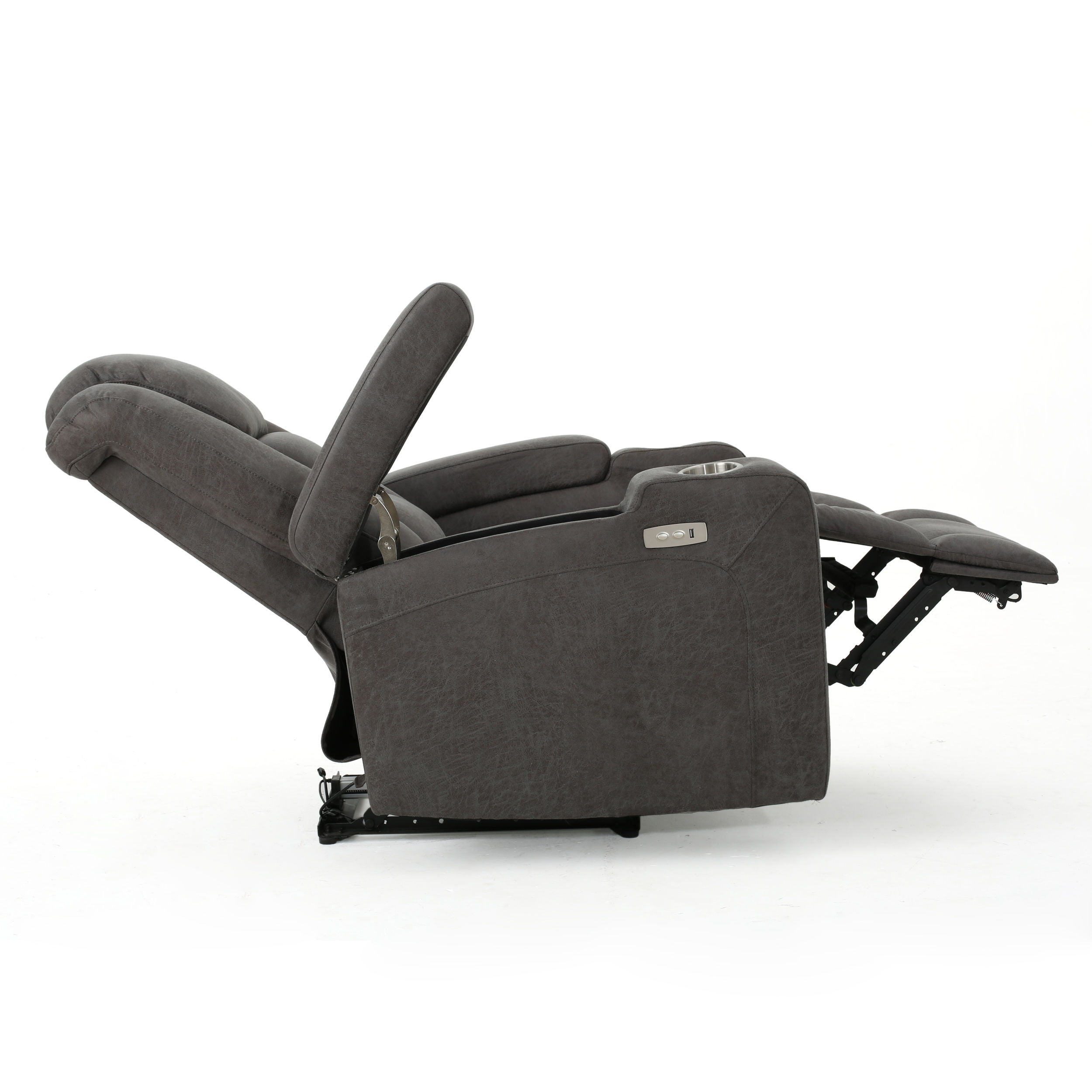 Wide Power Standard Recliner Chair With Arm Storage With USB