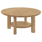 Ottowa - Round Wood Table With Shelf
