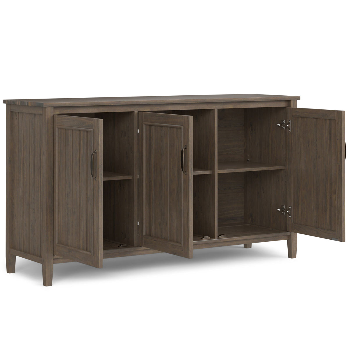 Lev - Wide Storage Cabinet - Smoky Brown by Simpli-Home | Bel Furniture