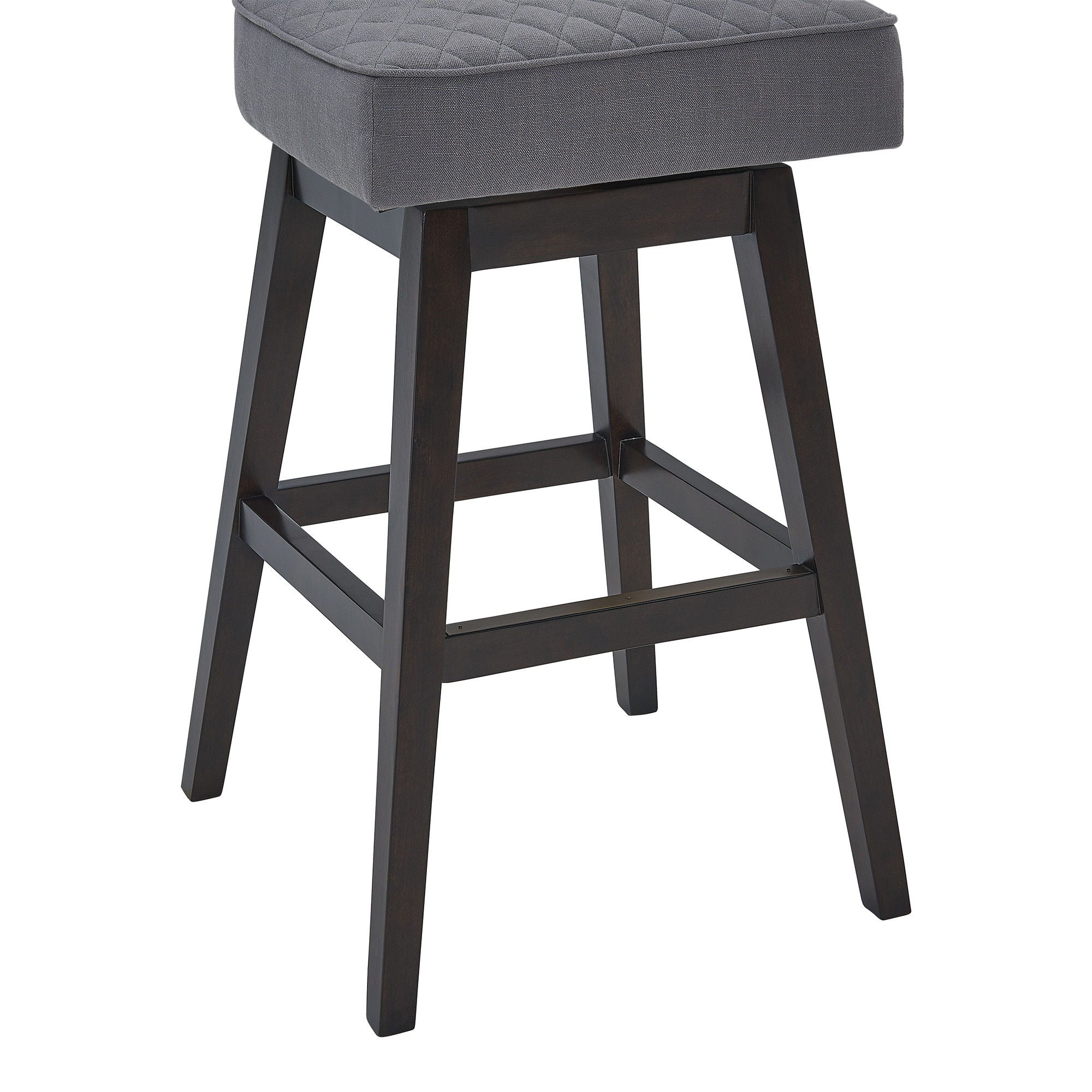 Solid Wood Swivel Counter Height Bar Chair - Gray / Espresso